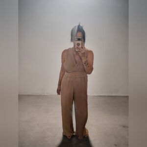 Elegant Tan Jumpsuit